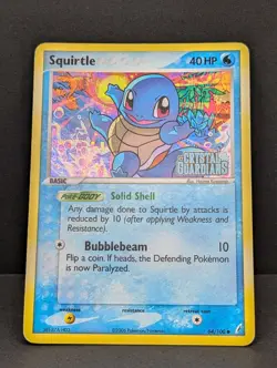 Squirtle 64/100 Crystal Guardians Reverse Holo Rare Pokemon TCG Nintendo MP+ - Image 3