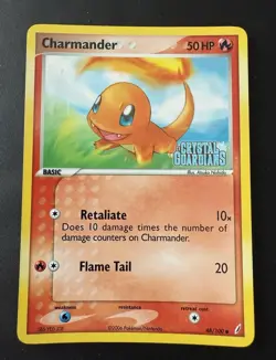 Pokemon TCG Charmander EX Crystal Guardians 48/100 STAMPED Reverse Holo - NM - Image 1