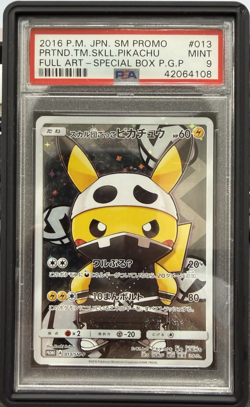 2016 Pokemon Pretend Skull Pikachu Poncho 013 - JPN Promo FA - PSA 9 - Image 1