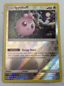 Pokemon TCG Igglybuff 168/236 Reverse Cosmic Eclipse DMG NEVER PLAYED - Image 1