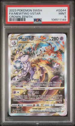 2023 Pokemon Sword And Shield #GG44 Mewtwo Vstar Crown Zenith PSA 9 - Image 1
