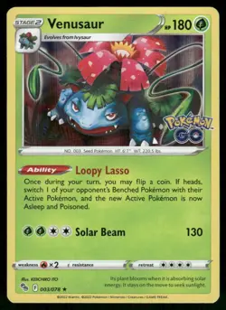 Venusaur 003/078 Holo Rare Holo Pokemon GO NM - Image 1