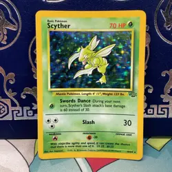 Pokemon TCG Jungle Set Unlimited Scyther #10/64 Holo VTG WOTC 1999 NM - Image 1