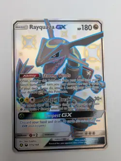 2018 POKEMON SUN & MOON CELESTIAL STORM #177A FULL ART/RAYQUAZA GX English - Image 2