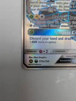 2018 POKEMON SUN & MOON CELESTIAL STORM #177A FULL ART/RAYQUAZA GX English - Image 5