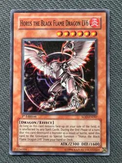Yugioh Horus the Black Flame Dragon LV6 1st Edition Super Rare SOD-EN007 LP - Image 1