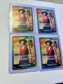 4x One Piece - Monkey.D.Luffy - PL - Live Action Promo Leader NM - Image 1