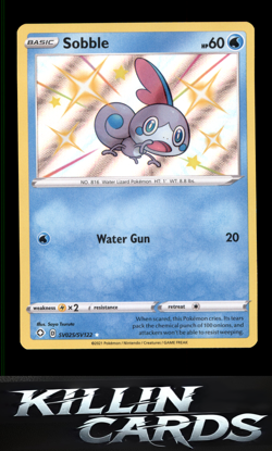 Sobble SV025/SV122 Pokemon Shiny Holo Rare Shining Fates: Shiny Vault Card NM - Image 1