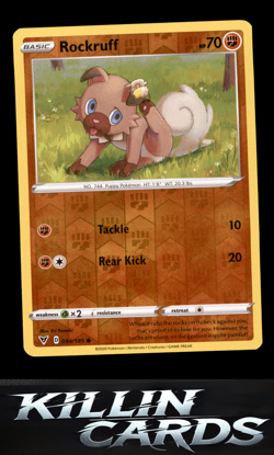 Reverse Holofoil Rockruff 094/185 Pokemon Common SWSH04: Vivid Voltage Card NM - Image 1