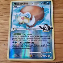MAMOSWINE 27/111 POKEMON CARD (RISING RIVALS SET) REVERSE HOLO - Image 2