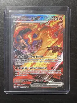 Pokemon Moltres ex 229/182 Destined Rivals Stamped SIR UPC Promo Holo Card NM - Image 1