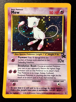 Mew Promo 9 WoTC Black Star Promo Pokemon Card Holo Foil Rare Swirl Near Mint - Image 1
