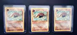 3x 1st Edition Fossil Kabuto Pokemon Cards NM-/LP Vintage WOTC Lot - Image 1
