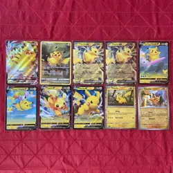 Pokemon Pikachu Card Lot Of 10 Cards In Excellent Condition - Image 1