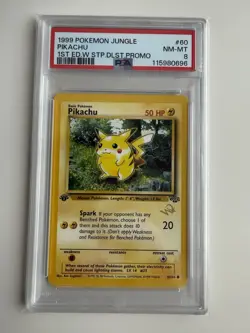 PSA 8 Pikachu 60/64 1st Edition W Stamp - Wizards Jungle 1999 Pokemon Card - Image 4
