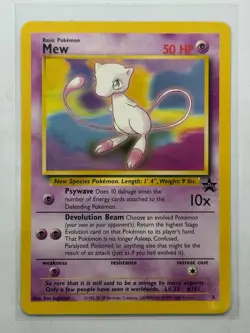 1999 Pokemon Card Mew Black Star Promo # 8 LP - Image 1