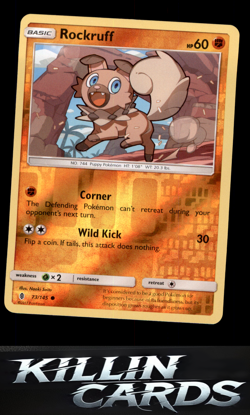 Reverse Holofoil Rockruff 73/145 Pokemon Common SM - Guardians Rising Card NM - Image 1