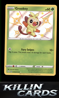 Grookey SV004/SV122 Pokemon Shiny Holo Rare Shining Fates: Shiny Vault Card NM - Image 1