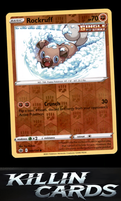 Reverse Holofoil Rockruff 086/198 Pokemon Common SWSH06: Chilling Reign Card NM - Image 1