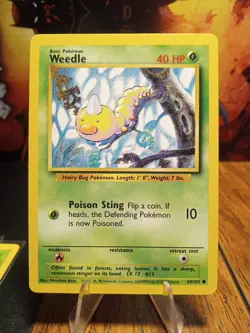 1999 Pokemon Base Set Unlimited Weedle #69 VLP - Image 1