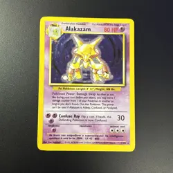 1999 Pokemon Alakazam Holo Base Set 1/102 WotC Unlimited Vintage LP - Image 1