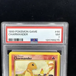 1999 Pokemon Base Set Unlimited Charmander 46/102 PSA 7 NM - Image 3