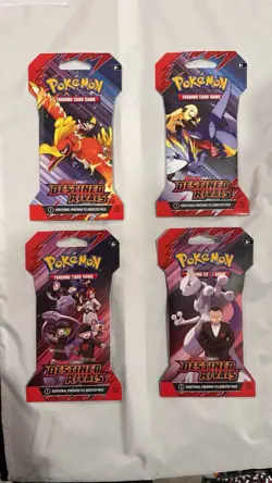 4 PACKS Pokemon TCG Destined Rivals Sleeved Booster Pack Scarlet & Violet SEALED - Image 2
