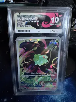 Pokemon TCG - Bulbasaur 133/132 Mega Evolutions Box Topper Promo ACE 10 Stamped - Image 1