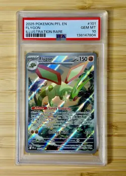 2025 POKEMON PFL PHANTASMAL FLAMES ILLUSTRATION RARE FLYGON 101/094 PSA 10 - Image 1