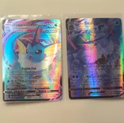 Pokemon TCG Vaporeon VMAX TG16 Ice Rider Calyrex VMAX TG09 Holo EN - Image 2