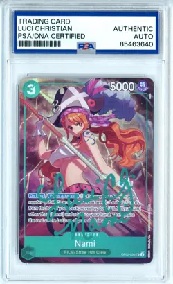 PSA Signed Luci Christian Nami One Piece CCG (Best Selection Vol. 1) OP02-036 - Image 1