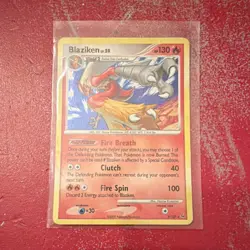 Pokemon Blaziken Platinum 3/127 130 HP Reverse Holo Rare 2009 Fire Spin Card - Image 1