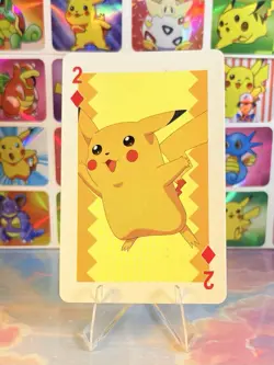 Pikachu Pokemon Vintage Playing Poker Card Charizard Nintendo - Prism Holo Back - Image 1