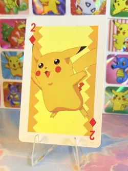 Pikachu Pokemon Vintage Playing Poker Card Charizard Nintendo - Prism Holo Back - Image 2