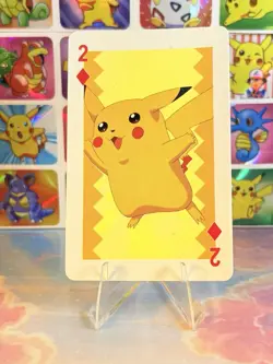 Pikachu Pokemon Vintage Playing Poker Card Charizard Nintendo - Prism Holo Back - Image 3
