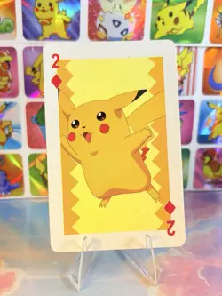 Pikachu Pokemon Vintage Playing Poker Card Charizard Nintendo - Prism Holo Back - Image 4