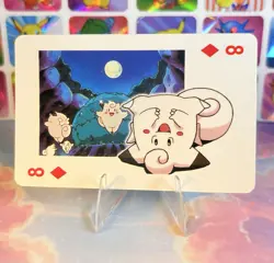 Pikachu Pokemon Vintage Playing Poker Card Charizard Nintendo - Prism Holo Back - Image 2
