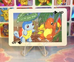 Pikachu Pokemon Vintage Playing Poker Card Charizard Nintendo - Prism Holo Back - Image 3