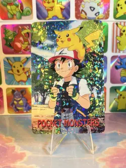Pikachu Pokemon Vintage Playing Poker Card Charizard Nintendo - Prism Holo Back - Image 5