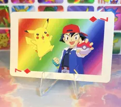 Pikachu Pokemon Vintage Playing Poker Card Charizard Nintendo - Prism Holo Back - Image 1