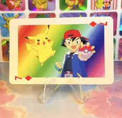 Pikachu Pokemon Vintage Playing Poker Card Charizard Nintendo - Prism Holo Back - Image 2