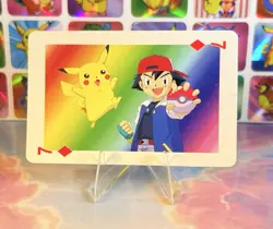 Pikachu Pokemon Vintage Playing Poker Card Charizard Nintendo - Prism Holo Back - Image 4