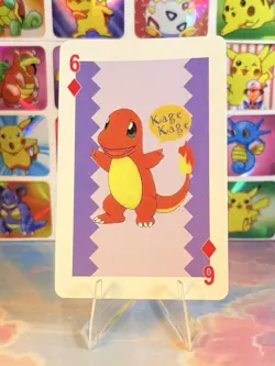 Pikachu Pokemon Vintage Playing Poker Card Charizard Nintendo - Prism Holo Back - Image 2