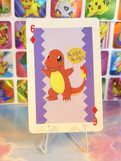 Pikachu Pokemon Vintage Playing Poker Card Charizard Nintendo - Prism Holo Back - Image 3
