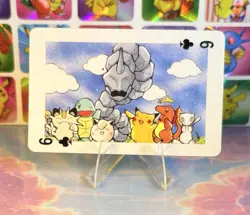 Pikachu Pokemon Vintage Playing Poker Card Charizard Nintendo - Prism Holo Back - Image 1