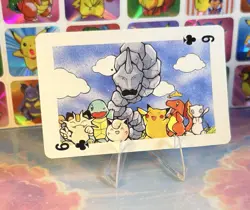 Pikachu Pokemon Vintage Playing Poker Card Charizard Nintendo - Prism Holo Back - Image 2