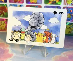 Pikachu Pokemon Vintage Playing Poker Card Charizard Nintendo - Prism Holo Back - Image 3