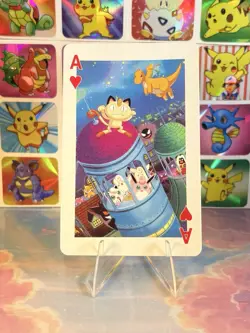 Pikachu Pokemon Vintage Playing Poker Card Charizard Nintendo - Prism Holo Back - Image 1