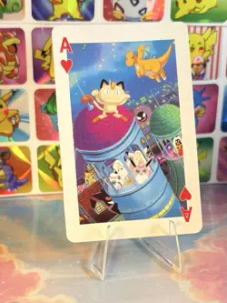 Pikachu Pokemon Vintage Playing Poker Card Charizard Nintendo - Prism Holo Back - Image 2