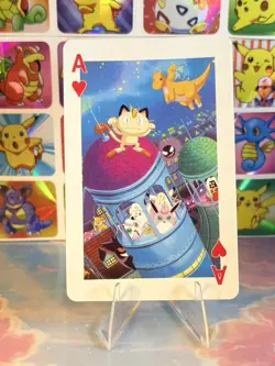Pikachu Pokemon Vintage Playing Poker Card Charizard Nintendo - Prism Holo Back - Image 4